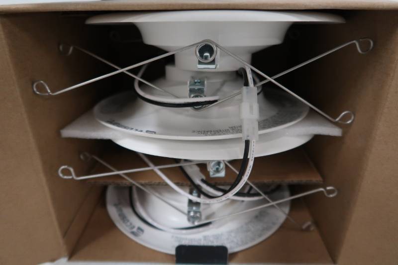 lot 142 image: EcoSmart 6 in. White Integrated LED Recessed Trim (4-Pack), 2700K Soft White