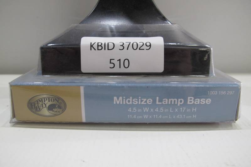 lot 153 image: Hampton Bay Mix and Match 17 in. H Black Twist Midsize Lamp Base