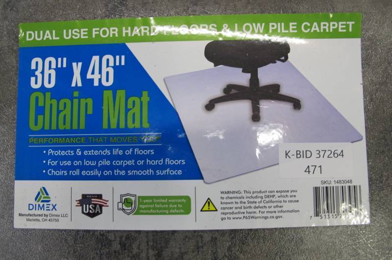 lot 170 image: Dimex 36 In x 46 In Clear Home Office Chair Mat