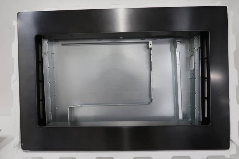lot 177 image: Samsung - 30 Trim Kit for Samsung MS19M8020TG Microwave Fingerprint Resistant -Black Stainless Steel - Fingerprint Resistant Black Stainless Steel