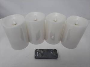lot A-6 image: Illure 4-Pack 5 Inch Lumi360 Battery Operated Candles White w Remote