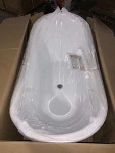 AKDY 59 in. Acrylic center Drian Oval Double Slipper Flatbottom Freestanding Bathtub in glossy White SEE PICTURE