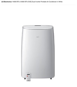 LG Electronics 14,000 BTU dual inverter portable air conditioner in white