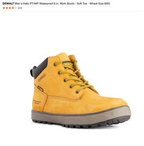 DEWALT mens helix PTwaterproof 6 in. work boots Soft toe Wheat Size 8(W)
