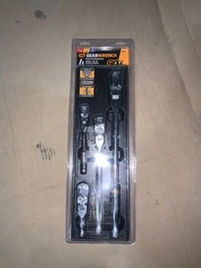 GearWrench 14 in 38 in. 90- tooth dual material flex head RACHET SET 4 PIECES