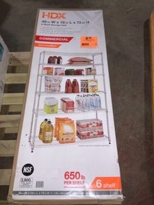 HDX Chrome 6 tier Heavy duty Metal Wire Shelving Unit. See Pictures