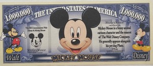 lot 43 image: Mickey Mouse $1,000,000 Note