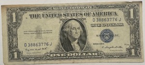 lot 51 image: 1935 G $1 US Silver Certificate - Crisp - D38863776J