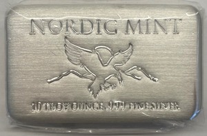 lot 6 image: 10 Ounce Bar .999 Fine Silver - Nordic Mint