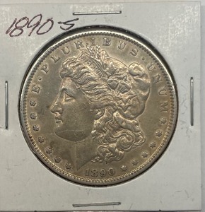 lot 9 image: 1890-S Morgan Silver Dollar