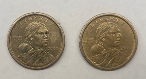 lot 13 image: Two Sacagawea Dollars - 2000 P & D