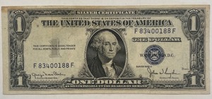 lot 49 image: 1935 D $1 US Silver Certificate Note - Crisp