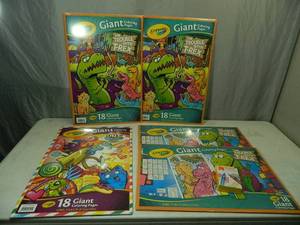 lot 25 image: 5 New Giant Coloring Books and New Crayons