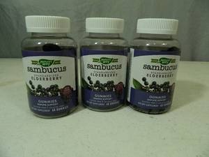 lot 29 image: 3 New Bottles of Sambucus Elderberry Gummies
