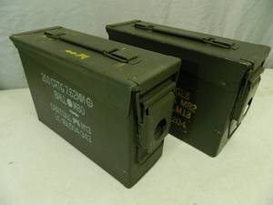 lot 100 image: Pair of 30 Cal. US Military Ammo Cans
