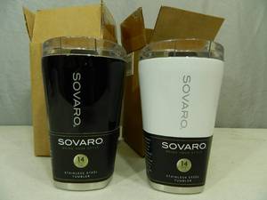 lot 58 image: 2 New Sovaro Stainless Steel Tumblers  Cups