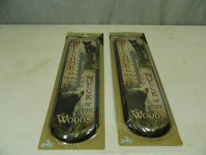 lot 62 image: 2 New Indoor Outdoor Metal Thermometers
