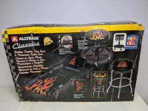 lot 4 image: Alltrade Classics Folding Creeper, Shop Stool & Pneumatic Roller Seat - NEW