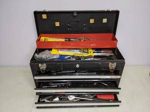 lot 93 image: Craftsman Rally Box Filled with Tools