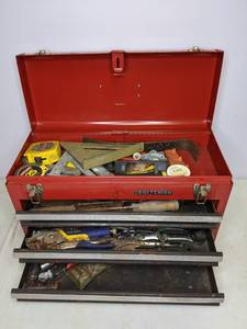 lot 94 image: Craftsman Three Drawer Tool Chest Plus Contents