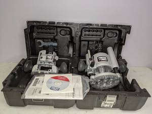 lot 56 image: Porter Cable Router Bases with Carrying Case