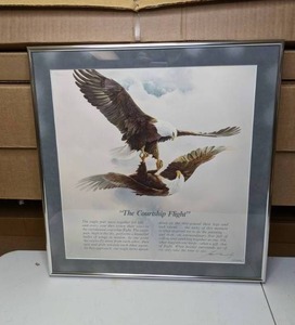 lot 180 image: Framed Mario Fernandez Print The Courtship Flight