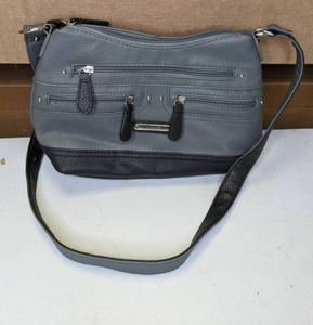 lot 185 image: Stone Mountain Gray Leather Handbag - NEW