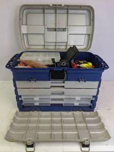 lot 120 image: Large Tackle Box Filled with Lures & Gear