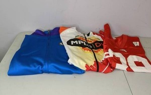 lot 238 image: Two Mens Cycling Shirts & Youth Football Jersey