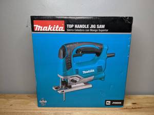 lot 16 image: Brand New Makita 6.5 Amp Corded Variable Speed Lightweight Top Handle Jig Saw with Case