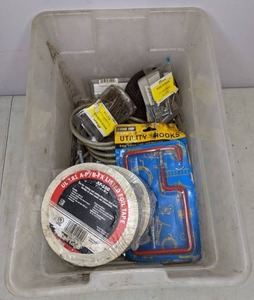 lot 320 image: Utility Hooks, Foil Tape, Wood Screws, Clamps, etc.