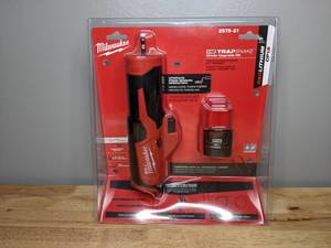 lot 22 image: Brand New Milwaukee M12 Trap Snake 12-Volt Lithium-Ion Cordless Auger Drain Power Source Kit