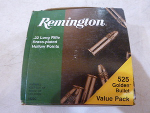 lot 25 image: Remington .22 Long Rifle Brass-Plated Hallow Points
