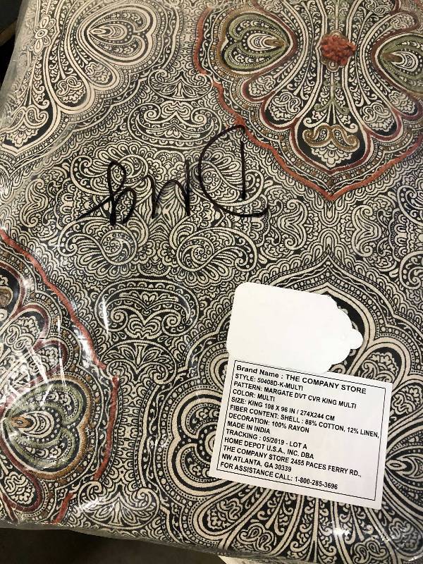 lot 99 image: Margate Cotton Blend King Duvet Cover, 50408D-K-MULTI, NEW