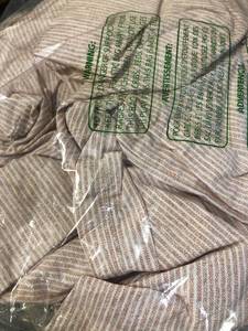 lot 100 image: Larkin Stripe Orange Organic Cotton Percale Queen Duvet Cover, 50355D-Q-ORANGE, NEW