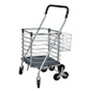 lot 18 image: Milwaukee SC36 Easy Climb Shopping Cart with Accessory Basket - Silver