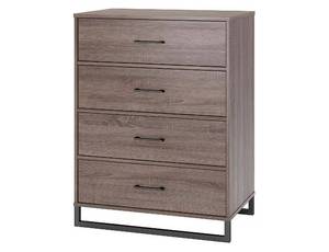 lot 60 image: Room Essentials Mixed Material 4 Drawer Dresser - Grey