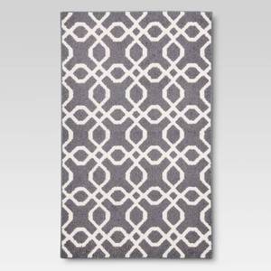 lot 77 image: Threshold Trellis Scatter Washable Rug - Gray - 4 x 56