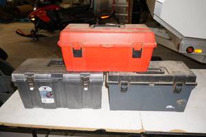 lot 129 image: 3 Small Plastic Toolboxes