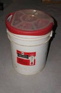 lot 176 image: Bucket of Screws and Nails with Organization System