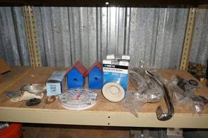 lot 245 image: Contents of Shelf - Toolbox Handles, Thermometer