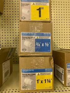 lot 27 image: 3 BOXES PVC REDUCING ADAPTER