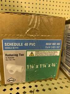 lot 28 image: 1 BOX PVC REDUCING TEE