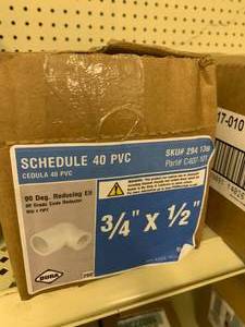 lot 29 image: 1 BOX PVC REDUCTING ELBOW
