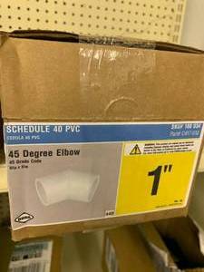 lot 30 image: 1 BOX PVC 45 DEGREE ELBOWS