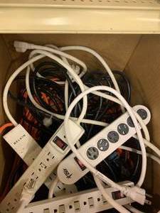 lot 35 image: ASSORTED EXTENTION CORDS AND MORE