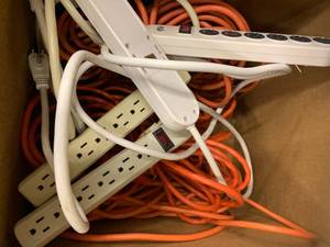 lot 38 image: ASSORTED EXTENTION CORDS AND MORE