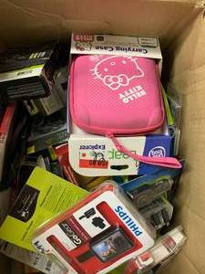 lot 56 image: ASSORTED ELECTRONICS POWER CORDS AND CASES FOR OLDER PHONES