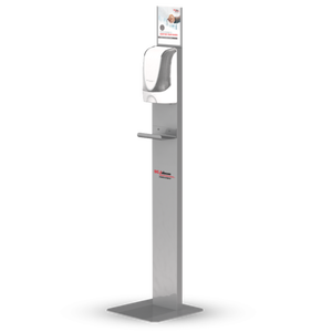 lot 116 image: SCJ PROFESSIONAL TOUCH FREE SILVER SOAP DISPENSER