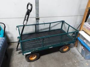 lot 6 image: Pneumatic Tire Garden Wagon 40x20-(Needs Air In 1 Tire & Cage Is Bent)